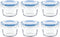 Iyulania Set of 6 Small Glass Storage Containers, 7 oz Food Containers with