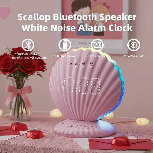 Loud Alarm Clock for Heavy Sleepers - Portable Bluetooth Speaker with White Noise Machine, RGB Night Light with Music