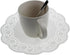 LJY 120 Pieces White Lace Round Paper Doilies for Cake Packaging, Wedding Tableware Decoration (9.5 Inch)
