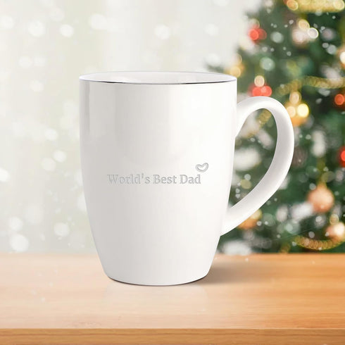 Work,12 oz HOME SMILE Best Dad Ever Mug with Handle-Father's Day Gifts Birthday Present Ideas for New Papa,Engraved Tea