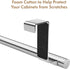 Over Cabinet Towel Bar with Hooks - 14 Inch Brushed Stainless Steel Rack for Bathroom & Kitchen