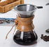 Pour Over Coffee Maker | 600ml/20oz Borosilicate Glass Carafe with Reusable Stainless Steel Drip Filter for 1-4 Cup