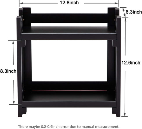 GOBAM Multi-Function Cosmetic Organizer, Vanity Makeup Holder for Bathroom, Easy Assembly, No Screws, Black Bamboo