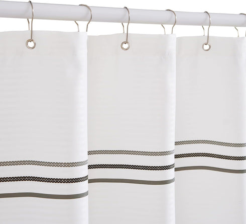 jinchan Multi Grey and White Ombre Shower Curtain, Waterproof Fabric for Bathroom, 70x72 inches with Hooks