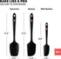 DI ORO Silicone Spatula Set, 3pc, Rubber Kitchen Spatulas for Baking, Cooking, & Mixing, Black