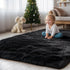 5x8 Zentavio Black Area Rugs for Living Room Bedroom Large Men Room Carpet Fluffy Furry Shag Aesthetic Plush High Pile