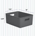 Superio Ribbed Collection Decorative Plastic Open Home Storage Bins, Large Grey (2 Pack), 15 Liter/16 Quart