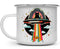 Retro UFO Cat Fish Abduction Enamel Campfire Mug - Fun Outdoor Camping Coffee Cup (16oz)