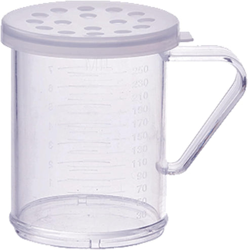 Winco PDG-10CXL, 10 Oz Plastic Dredge with Clear Snap-on Lid, Seasoning Sugar Spice Pepper Shaker with Extra Large Holes by Winco