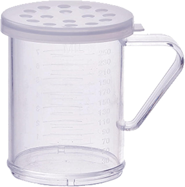 Winco PDG-10CXL, 10 Oz Plastic Dredge with Clear Snap-on Lid, Seasoning Sugar Spice Pepper Shaker with Extra Large Holes by Winco