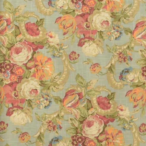 Waverly Spring Bling Modern Farmhouse Floral Rod Pocket Tier Pair, 52" x 36", Vapor