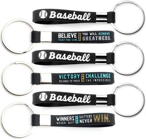 Inkstone Baseball Keychains, 12 Pack, Sports Inspirational Quotes, Flexible Gifts for Your Team, Friends, Colleagues