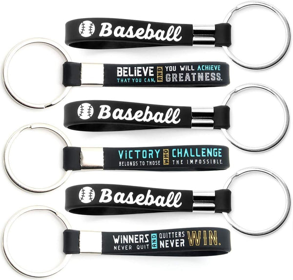Inkstone Baseball Keychains, 12 Pack, Sports Inspirational Quotes, Flexible Gifts for Your Team, Friends, Colleagues