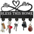 Mr Mrs Coat Rack Wall Mount, 11.8×7.3inch Wood Family Key Holder with 5 Alloy Hooks for Home Decor