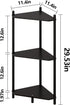 Wisuce Essentials 3 3 Corner Shelf Stand - Tier Bamboo Small Corner Bookshelf for Office Kitchen Bedroom Plant Stand