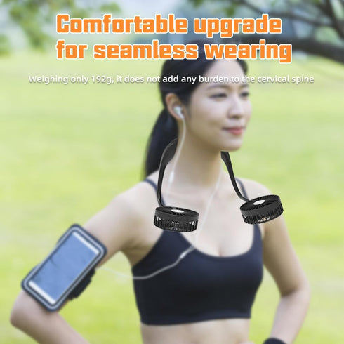Portable Neck Fan, 360° Cooling, Hands Free Fan, 8000 mAh Battery Operated Quiet Wearable Personal Fan, Rechargeable, Headphone Design,4 Speeds Gifts for Women Men by INFOTOP