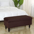 ANWUCHEN Rectangle Ottoman Cover, Stretch Slipcover with Storage, Elastic Bands Ties, Folding Ottoman Covers - Coffee
