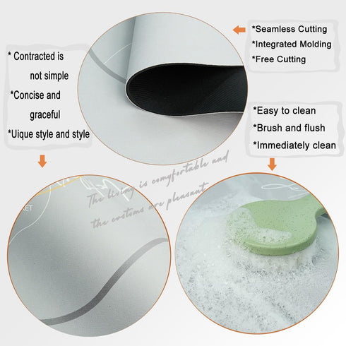 Dish Drying Mats for Kitchen Counter Decor, 16"*24" Heat Resistant Draining Mat for Sink Storage and Bathroom Countertop