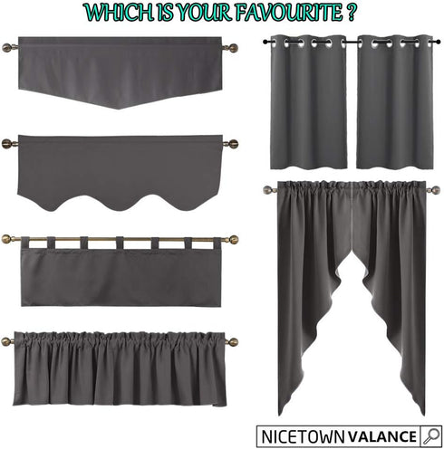 NICETOWN Blackout Curtain Valance Tier, 52 inches by 18 inches, Navy Blue, 1 Piece