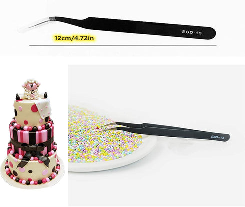 Fondant Tool Sharp Head Tweezers - Set of 2 for Sugar Pearls and Candy Beads