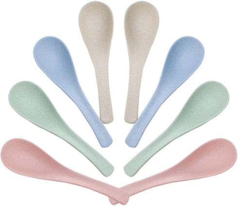 8 Pcs Plastic Spoon Dinner Spoons - Lnrkai Portable Reusable Soup Spoon Set, Lightweight & Dishwasher Safe