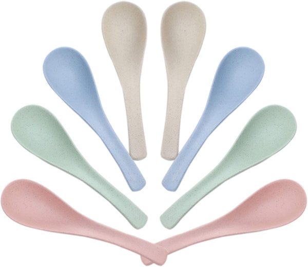 8 Pcs Plastic Spoon Dinner Spoons - Lnrkai Portable Reusable Soup Spoon Set, Lightweight & Dishwasher Safe