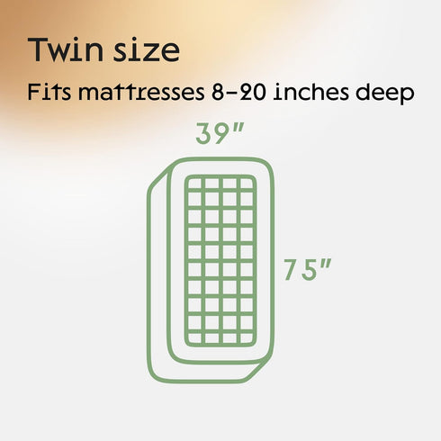 Niagara Waterproof Viscose Mattress Protector, Natural Bamboo, Twin 39x75, Breathable, Vinyl Free, Noiseless, Deep