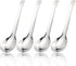 7.28 Inches Asian Soup Spoons Stainless Steel Chinese Soup Spoon Set of 4 Soup Spoons Silverware Cucharas Para Comer for Ramen Pho Miso Dumplings Noodles Wonton