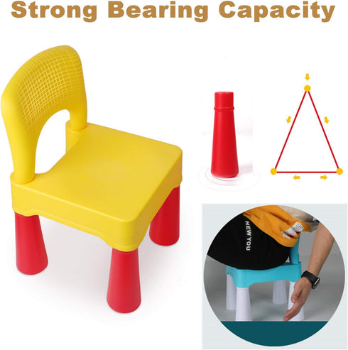 2-4 burgkidz Toddler Chair Plastic for Year Old, Kids Small Chair for Little Boys Girls, Lightweight Durable Montessori