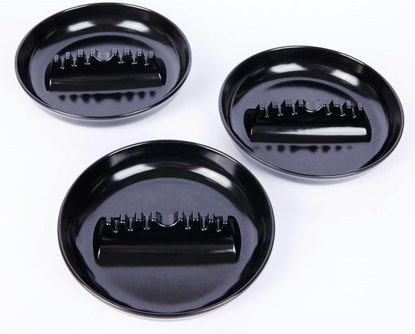 Premium Plastic Ashtray, Trash Can, Pack of 3, Round Black Large Size for Indoor Outdoor Home Office Use