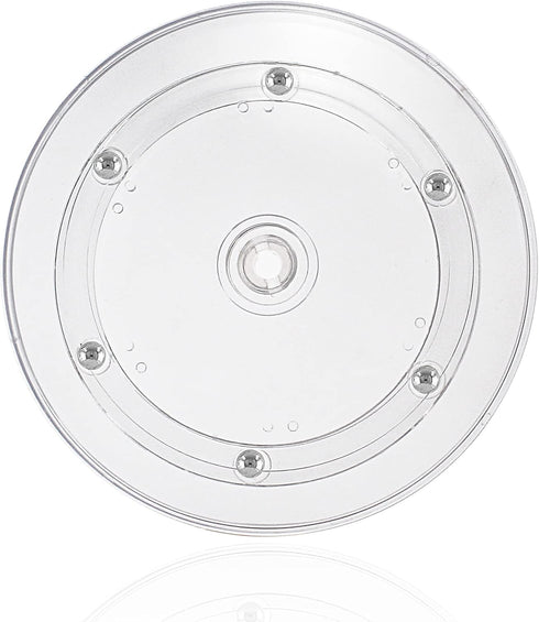 Jersvims 2Pcs 4 Inch Acrylic Turntable Platter, Transparent Round Rotating Organizer for Kitchen Pantry Cabinet
