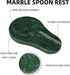Marble Spoon Rest for Kitchen Countertop, Perfect for Spatula, Ladle, Fork (1, Blackish Green)