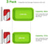 Alimat PluS 27oz Collapsible Food Storage Containers with Lids, 3 Pack Set 800ml Silicone for Kitchen and Outdoor
