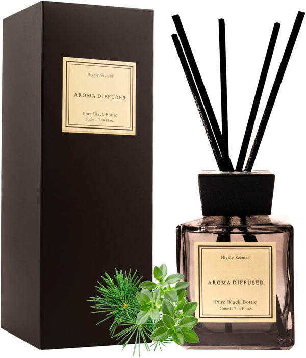 White Musk Cedar Reed Diffuser - 7.04 oz Natural Fragrance Room Scent Diffuser with 5 Sticks