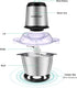 Electric Meat Grinder, 2L Stainless Steel Food Processor, 350W Meat Blender, 4 Sharp Blades, 8 Cups for Vegetables
