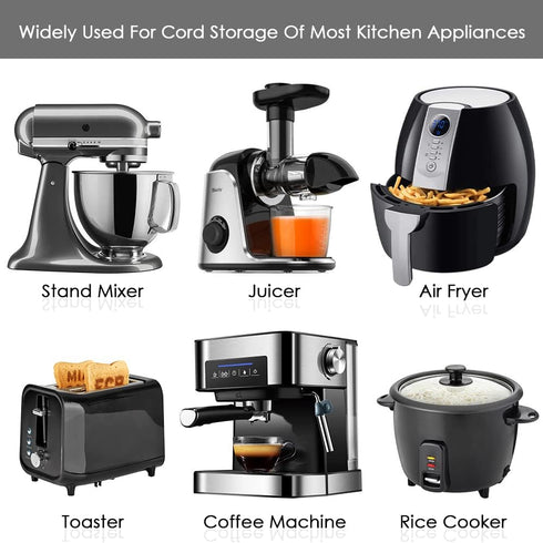 Baskiss 5 Pack Cord Organizer for Kitchen Appliances, Cord Wrap Holder for Mixer, Blender, Coffee Maker, Air Fryer