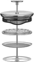 JoyJolt Fluted French Press Coffee and Tea Maker Set, 33.8oz, Stainless Steel, Borosilicate Glass, Portable