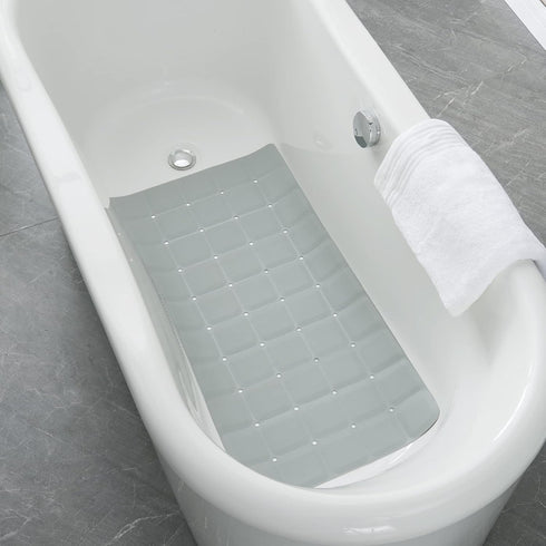 35.8 17.7) Webos Foldable Silicone Bathtub Mat: Jumbo Size Heavy Duty Safety Bath Mat for Tub Without Suction Cups Non
