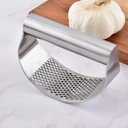 Garlic Press Rocker Stainless Steel, Fruit Crusher with Comfortable Handle, Easy Use & Clean Kitchen Tool