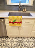 Caroline's Treasures Cherries on Basketweave Kitchen Towel, Decorative Bathroom Towel for Face, Tea, Dishcloth