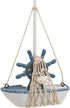Sailboat 4 Pack, 4.4 6.8 1.25 Sailboat Juvale Mini Wooden Models for Nautical Decor - x x in, Blue & White - Coastal