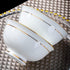Ceramic Soup Bowls - Set of 5, 10 Ounce Gold Rim Small Bowls, Premium Bone China for Ice Cream, Rice, Dessert
