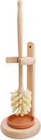 CRAKTH Wood Toilet Brush and Holder Set, Beechwood Toilet Bowl Cleaner Brush