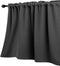KOUFALL Basement Window Curtains, 18 Inch Length Small Blackout Mini Blinds for Transom Windows, Charcoal Dark Grey