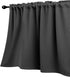 KOUFALL Basement Window Curtains, 18 Inch Length Small Blackout Mini Blinds for Transom Windows, Charcoal Dark Grey
