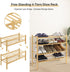WKWKER 4-Tiers Bamboo Shoe Rack Stackable Free Standing Shoe Racks Portable Shoe Storage Organizer Stackable Shelf