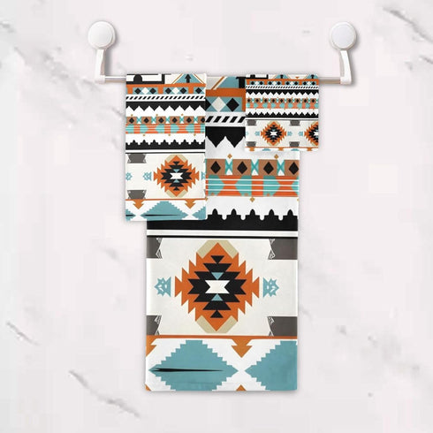 Sets 3 Sets1 1 1 ALAZA Aztec Design Towel Bathroom Piece Bath Towel Bath Towel Hand Towel Washcloth Soft Luxury