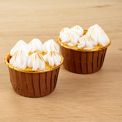 Restaurantware Panificio Baking Cups - 50 Greaseproof Foil Cups, Oven-Ready Brown Muffin Liners