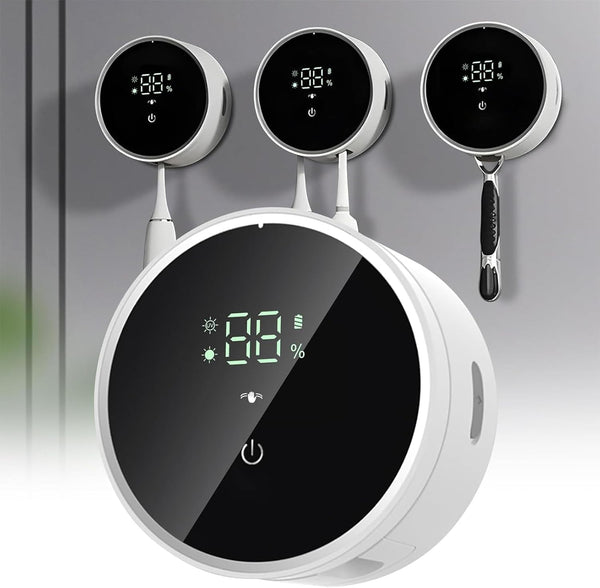 Toothbrush Holders Cleaner & Dryer for Bathroom - Mirror Wall Mounted [Rechargeable,