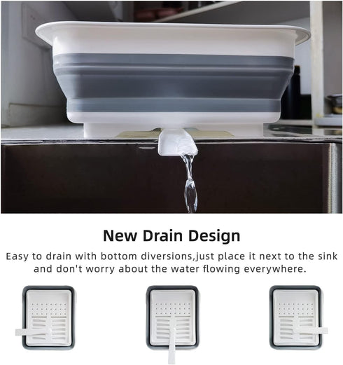 Collapsible Dish Drainer, Portable Dinnerware Organizer for Kitchen, RV Campers, Space Saving Storage Tray